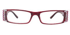 The French, (Bling) (Fleur De Lis) Women Reading Glasses W Genuine European  AB n Rose Crystals +1 .. +3 (Red) Frame, NY Fifth Avenue