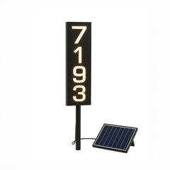 Solar Powered Staked House Number Sign – Illuminated Outdoor Address Sign