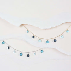 Blue Gemstone Gold Sparkler Necklace