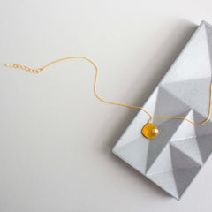 Yellow Chalcedony Pendant Necklace