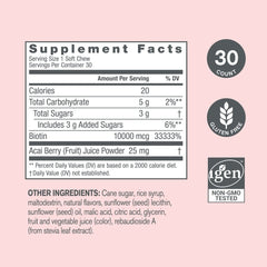 NeoCell Biotin Beauty Soft Chews - Acai Berry Flavor - 30 Count