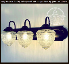 Antique Acorn Glass VANITY Light - 3 Sizes