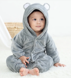 Flannel Bear Hooded Romper for Kids