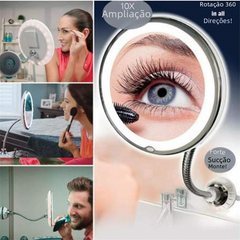 10x Magnifying LED Wall-Mounted Folding Makeup Mirror
