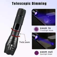 UV LED Flashlight Blacklight 2-in-1 Pocket Torch
