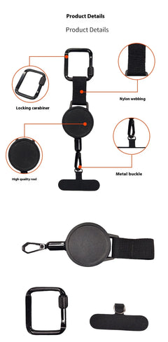 Outdoor Retractable Buckle Lanyard With Magnetic Suction