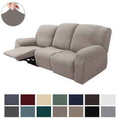 8-Piece Set of Elastic Velvet Couch Covers for 3 Cushions