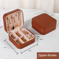 Jewelry Organizer Display Travel PU Leather Jewelry Case Boxes Travel Portable Jewelry Box Storage Organizer Earring Holder Gift Jewellery Box Organizer Small Portable PU Leather Travel Jewelry Storage Case for Rings Earrings Necklace