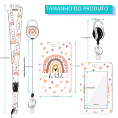 Zinc Alloy Rainbow Lanyard with PVC ID Card Holder