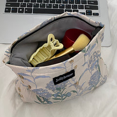 Cotton Floral Makeup Bag Organizer for Women and Babies