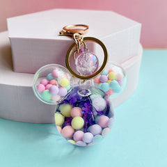 Mickey Head Quicksand Keychain Pendant for Girls