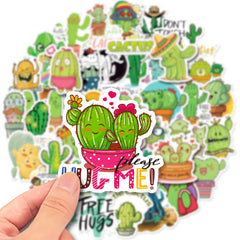 50 PCS Original Small Fresh Cactus Stickers Set