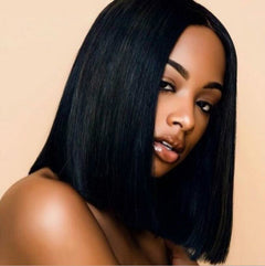 Fashionable Black Bob Wig with Bangs for Women