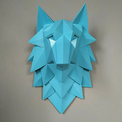 Geometric Wolf Head Wall Decor for Living Room