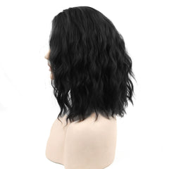 Black Short Curly Wig, High-Temperature Fiber Cosplay