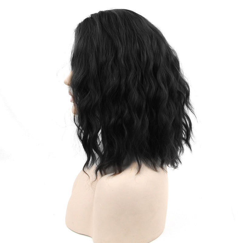 Black Short Curly Wig, High-Temperature Fiber Cosplay