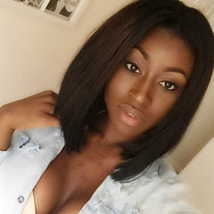 Fashionable Black Bob Wig with Bangs for Women