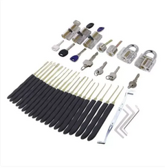 7-Piece Transparent Lock & 24-Piece Single Hook Lock Picking Practice Tool Set