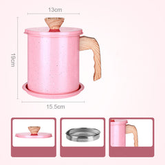 Stainless Steel Oil Dispenser with Filter and Lid