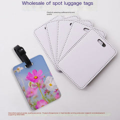 Double-Sided White PU Luggage Tag for DIY Printing