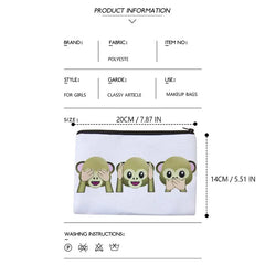 Funny Monkey Travel Makeup Case Organizer for Women