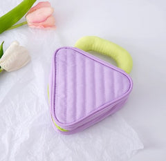 Triangular Makeup Bag for Women - Travel Pouch with Zipper