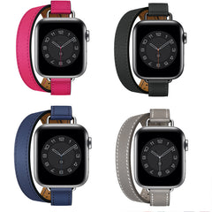 Slim Double Loop Leather Band for Apple Watch 8/7/6/4