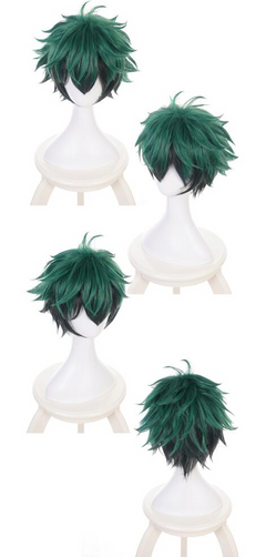 Green and Black Gradient Cosplay Wig for Deku