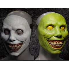 Day of the Dead Latex Demon Mask with White Eyes