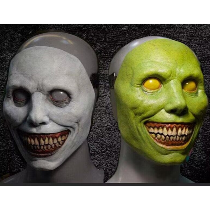 Day of the Dead Latex Demon Mask with White Eyes