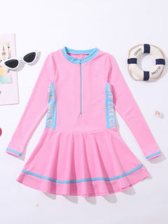 Solid Color Children's Dress Style Swimsuit