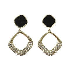 MAC099 version square geometric diamond earrings