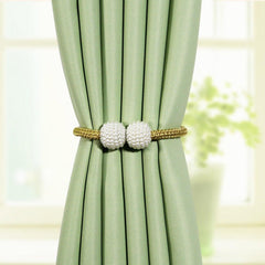 Magnets Curtains Clamps Curtain Holder Pompom Tieback Magnetic Clips Hanging Balls Tie Back Home Decoration Accessories Magnetic Curtain Tiebacks European Style Decorative Curtain Drape Tie With Strong Magnetic For Home And Office Decoration