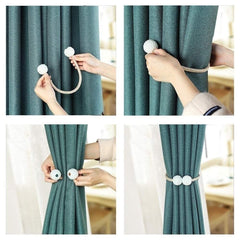 Magnets Curtains Clamps Curtain Holder Pompom Tieback Magnetic Clips Hanging Balls Tie Back Home Decoration Accessories Magnetic Curtain Tiebacks European Style Decorative Curtain Drape Tie With Strong Magnetic For Home And Office Decoration