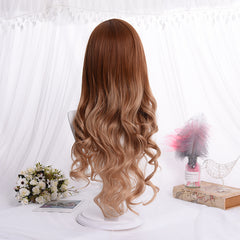 Korean Style Gray Ombre Long Wavy Wig - Wholesale