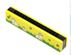 Wooden Harmonica for Kids - Colorful Design (Single Piece)