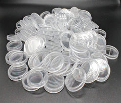 100 Pieces Case Holder for Collectors 30mm Silver Gold Bar Plastic Rounds Coins Capsules Covers with Storage Organizer Box for Copper Pesos Quarters Pennies Dimes Collection Supplies