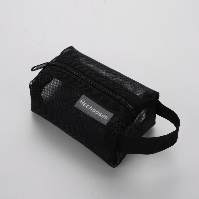 Unisex Nylon Square Mesh Makeup Case and Coin Purse