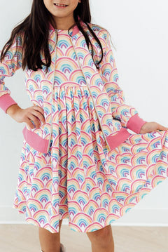 Watercolor Rainbows Satin Jacket