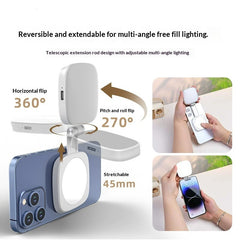Magnetic Phone Fill Light with Makeup Mirror