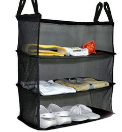 Travel Storage Bag with Three Layers and Hanging Design