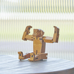 Morphits® Modern Wooden Monkey Decor – Interactive Puzzle & Art Piece