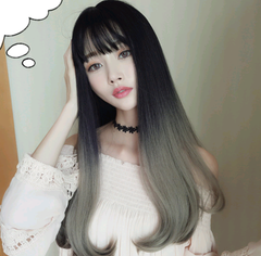 Fashionable Long Straight Wig with Air Bangs