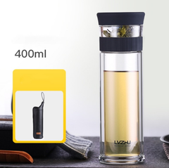 Green Pearl Double Layer Glass Tea Infuser Cup