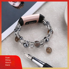 Crystal Agate Elastic Bead Bracelet for Fitbit Charge 5