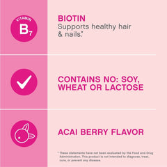 NeoCell Biotin Beauty Soft Chews - Acai Berry Flavor - 30 Count