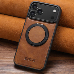 Magnetic Leather Phone Case with Ring Stand