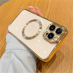 Creative Magnetic Lens Plated Phone Case