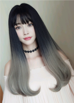 Fashionable Long Straight Wig with Air Bangs