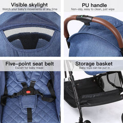 Odoland Baby Infant Foldable Umbrella Stroller Lightweight Travel Carriage Pushchair